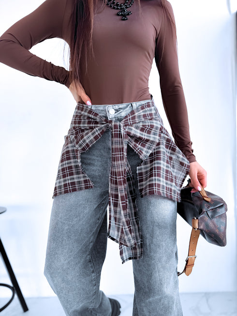 Džinsa bikses + aksesuārs "SHERIFF K837" - PELĒKAS